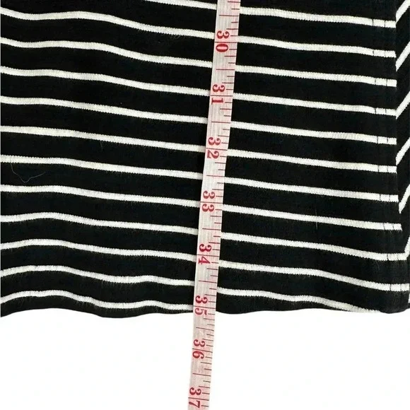 J. Crew Womens Fit Flare Dress Striped Back Zip Cotton Black White Size 8 EUC - Picture 6 of 6
